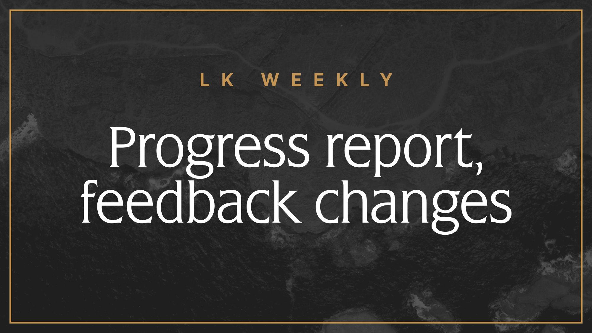 Progress report, feedback changes