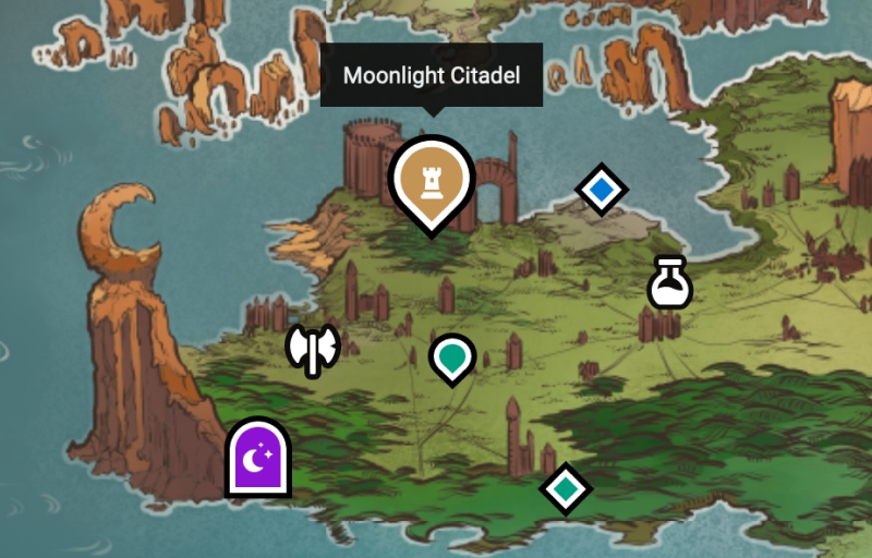 LegendKeeper fantasy map with pins